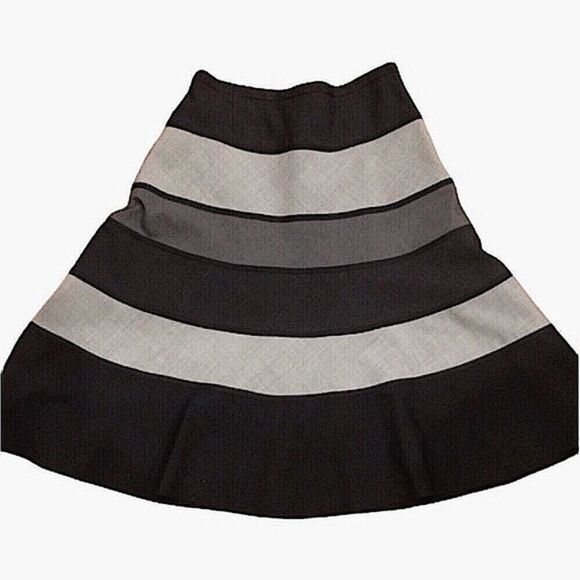 BCBG Women’s Tiered Color Block Monochromatic Spliced Color-Block Skirt Sz 6 - Picture 3 of 14